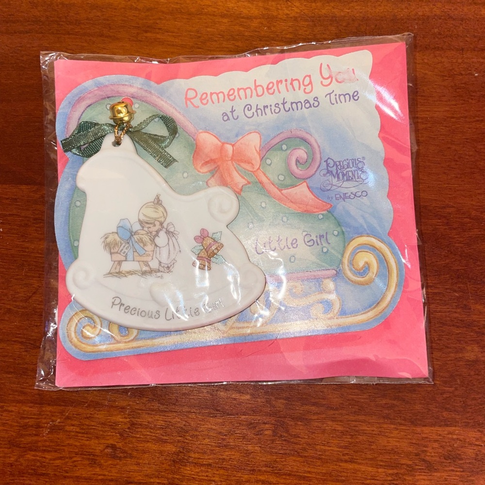 Precious Moments White and Gold Christmas Ornament
